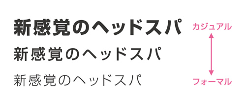 フォントのサイズと太さの違い